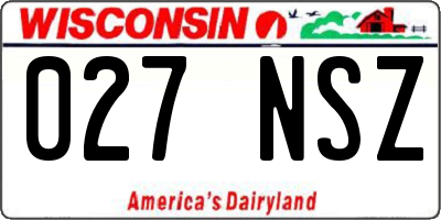 WI license plate 027NSZ