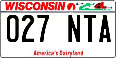 WI license plate 027NTA