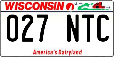 WI license plate 027NTC