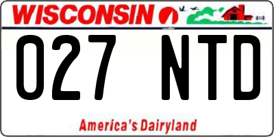 WI license plate 027NTD