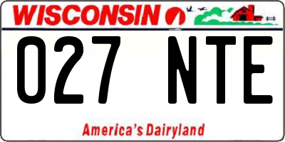 WI license plate 027NTE