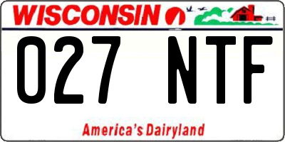 WI license plate 027NTF