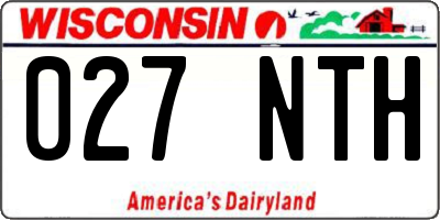 WI license plate 027NTH