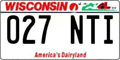 WI license plate 027NTI