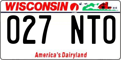 WI license plate 027NTO