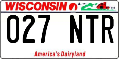 WI license plate 027NTR