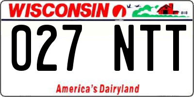 WI license plate 027NTT