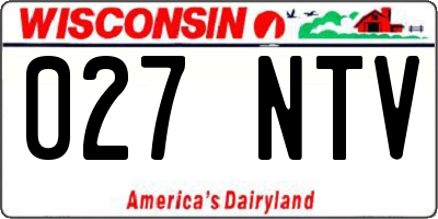 WI license plate 027NTV