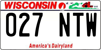 WI license plate 027NTW