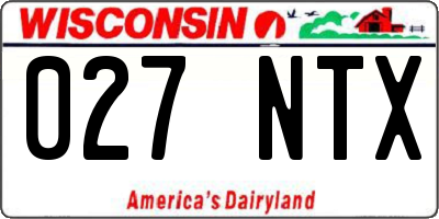 WI license plate 027NTX