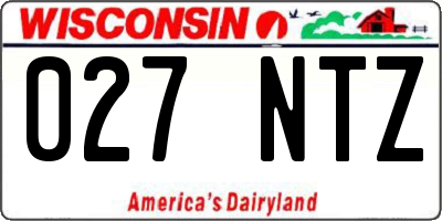 WI license plate 027NTZ