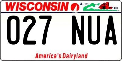 WI license plate 027NUA