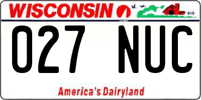 WI license plate 027NUC