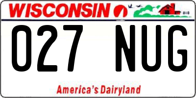 WI license plate 027NUG