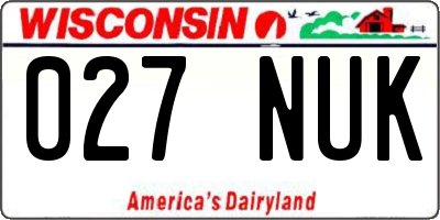 WI license plate 027NUK
