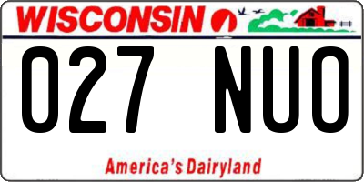 WI license plate 027NUO