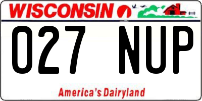 WI license plate 027NUP