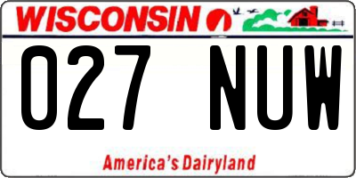 WI license plate 027NUW