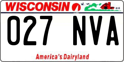 WI license plate 027NVA
