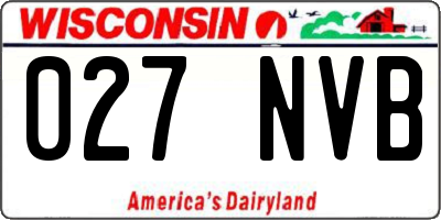 WI license plate 027NVB