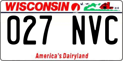 WI license plate 027NVC