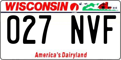 WI license plate 027NVF