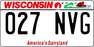 WI license plate 027NVG