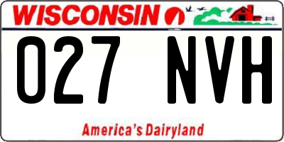 WI license plate 027NVH