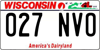 WI license plate 027NVO