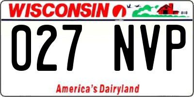 WI license plate 027NVP