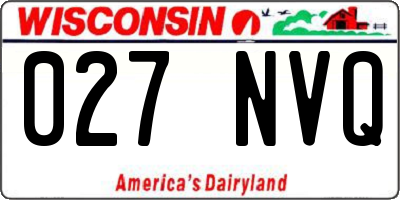 WI license plate 027NVQ