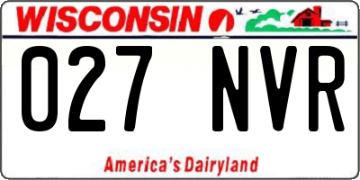 WI license plate 027NVR