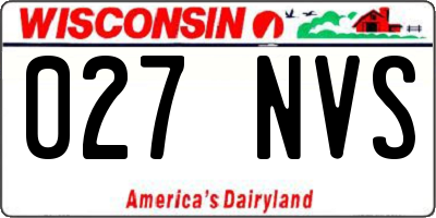 WI license plate 027NVS