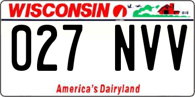 WI license plate 027NVV