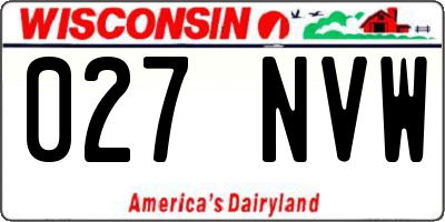 WI license plate 027NVW