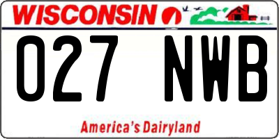 WI license plate 027NWB