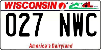 WI license plate 027NWC