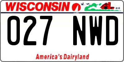 WI license plate 027NWD