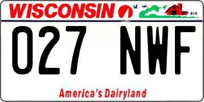 WI license plate 027NWF