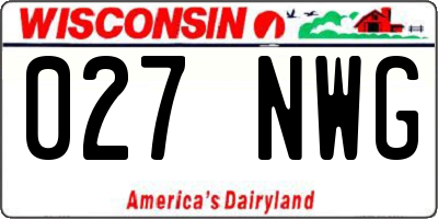 WI license plate 027NWG