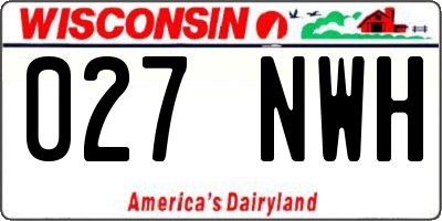 WI license plate 027NWH
