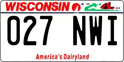 WI license plate 027NWI