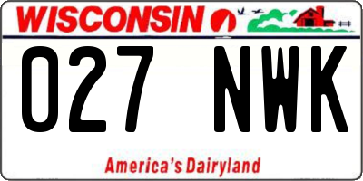 WI license plate 027NWK