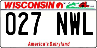 WI license plate 027NWL