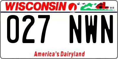WI license plate 027NWN