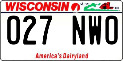 WI license plate 027NWO