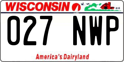 WI license plate 027NWP
