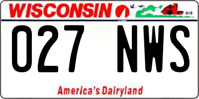 WI license plate 027NWS