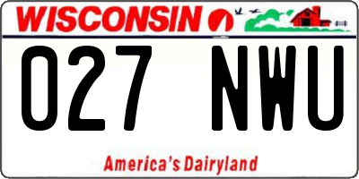 WI license plate 027NWU