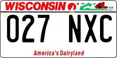 WI license plate 027NXC